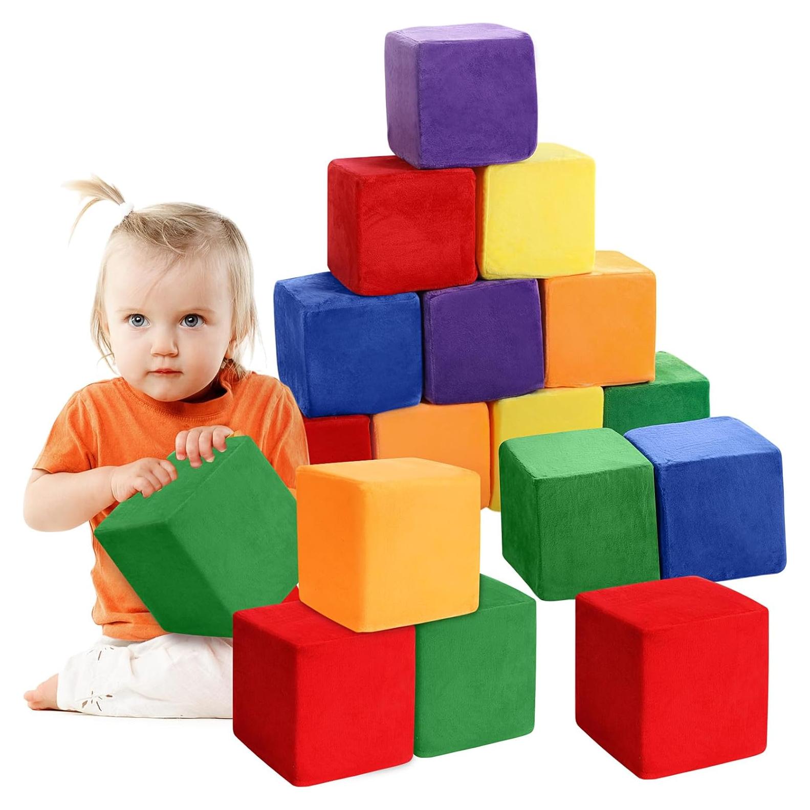 12 Bloques de Construcción de Espuma Vercraft 14 cm Coloridos