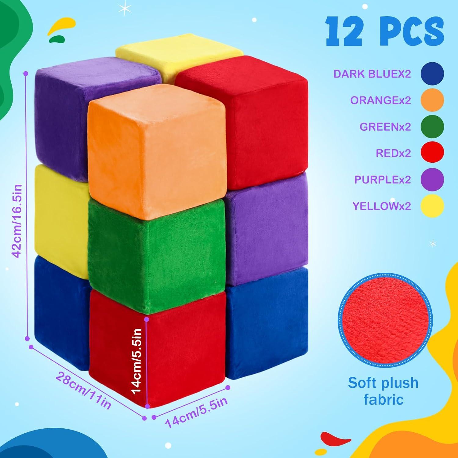 12 Bloques de Construcción de Espuma Vercraft 14 cm Coloridos