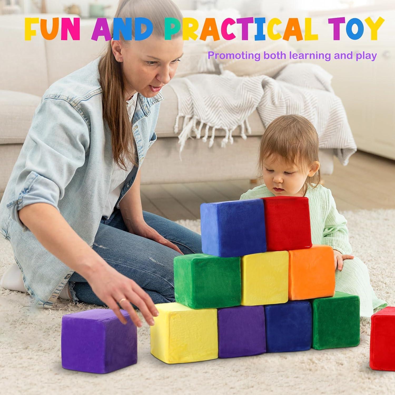 12 Bloques de Construcción de Espuma Vercraft 14 cm Coloridos