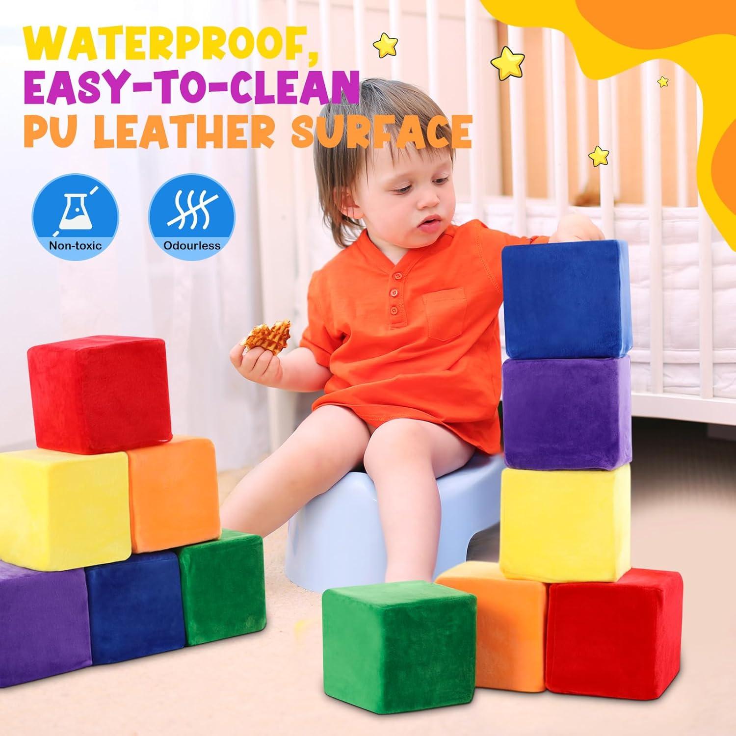 12 Bloques de Construcción de Espuma Vercraft 14 cm Coloridos