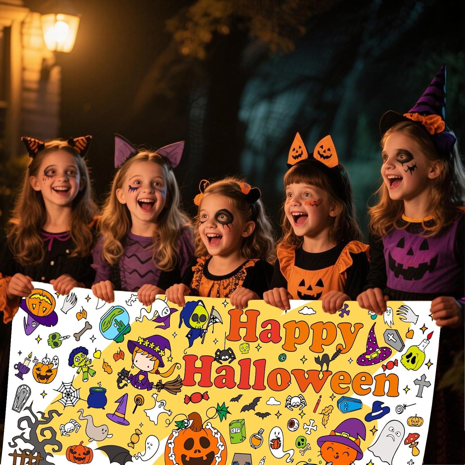 Póster Gigante para Colorear Halloween Zhzcncg 183x76 cm Papel