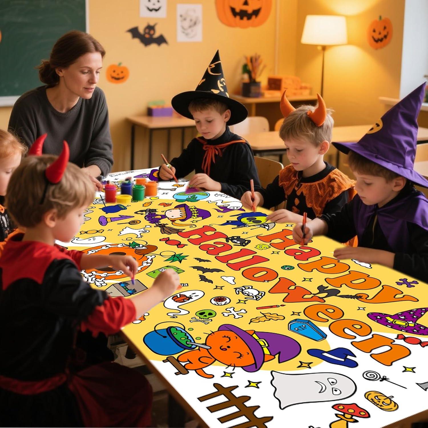 Póster Gigante para Colorear Halloween Zhzcncg 183x76 cm Papel