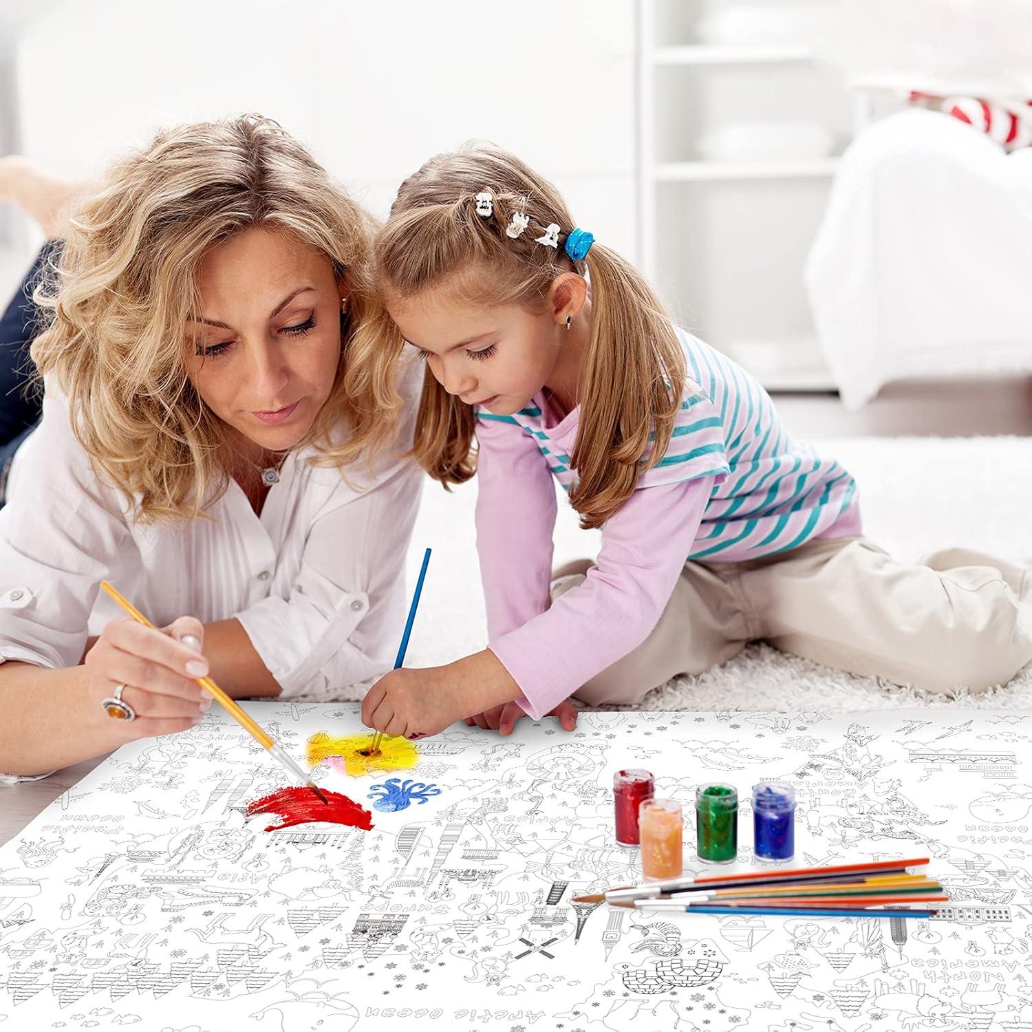 Mantel para Colorear Gigante Outus Mapa del Mundo 110x80 cm