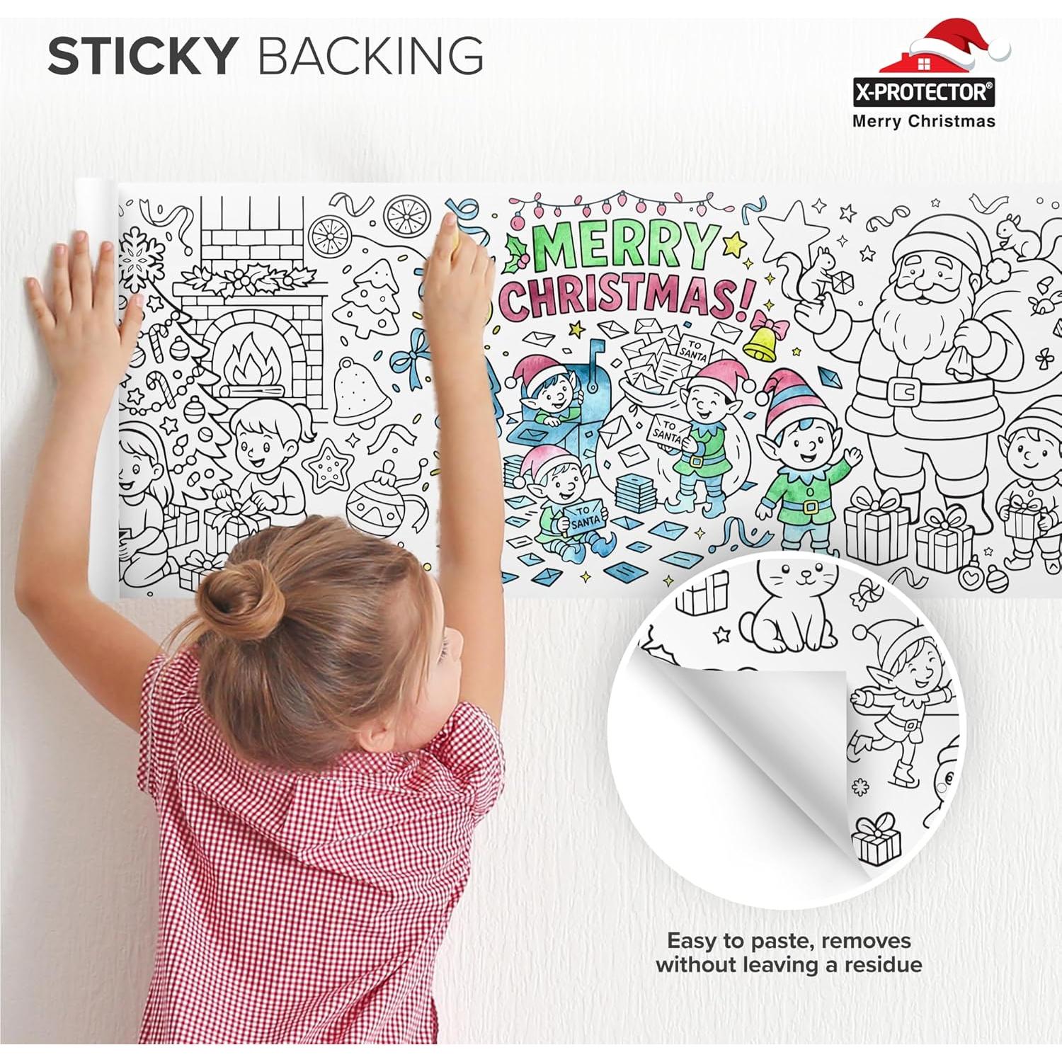 Rollo para Colorear Navidad X-Protector 299x30 cm Adhesivo