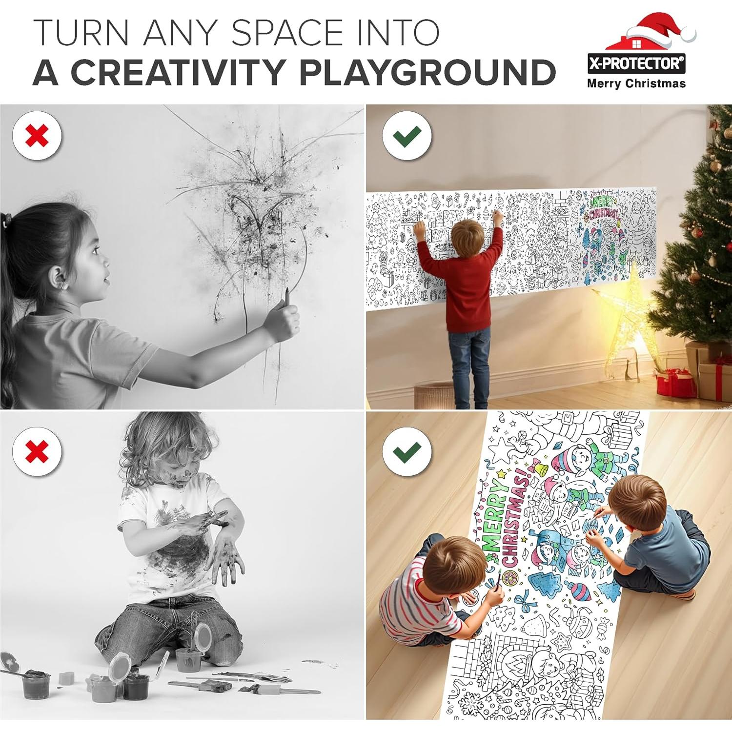 Rollo para Colorear Navidad X-Protector 299x30 cm Adhesivo