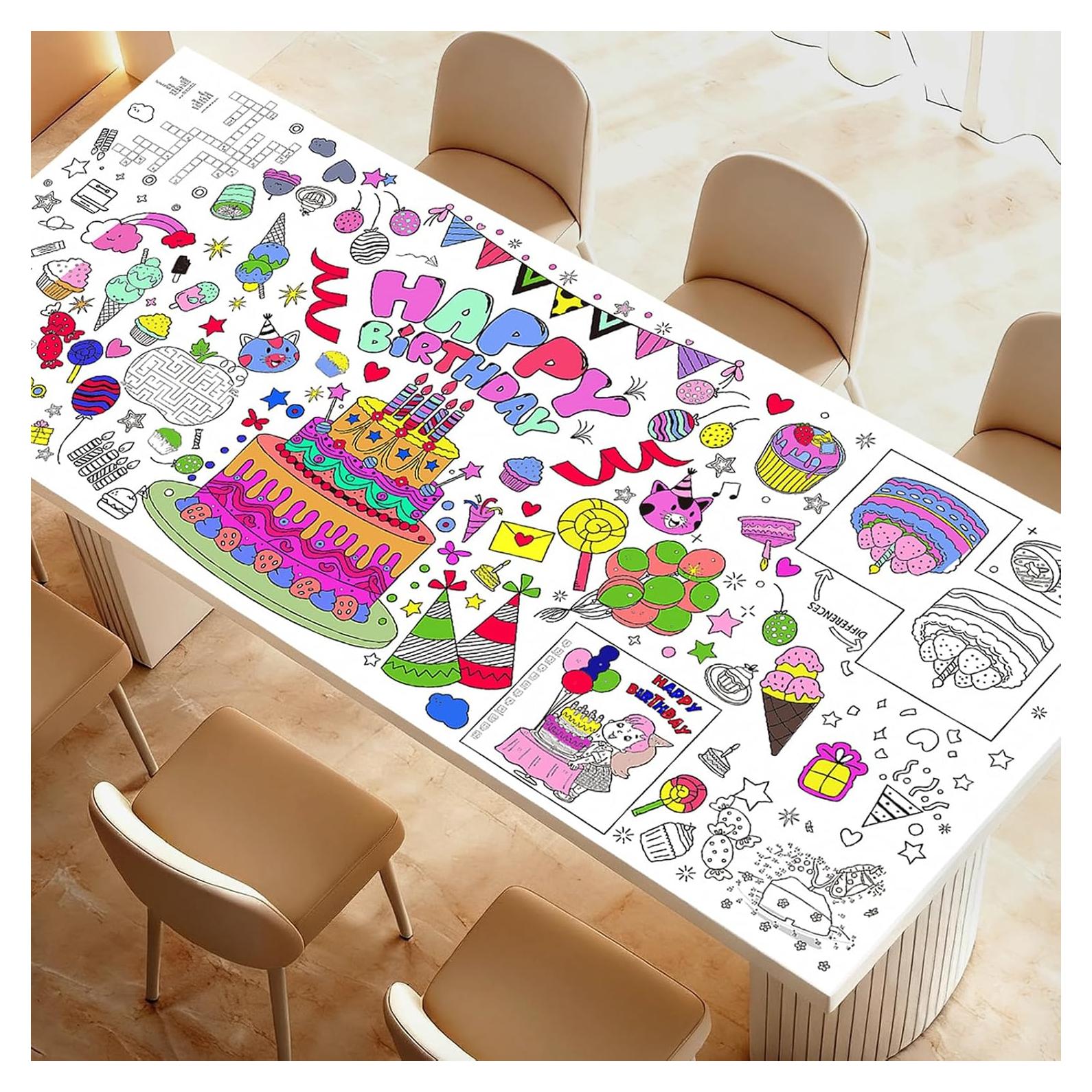 Póster Gigante para Colorear Raissily 86x183 cm Cumpleaños