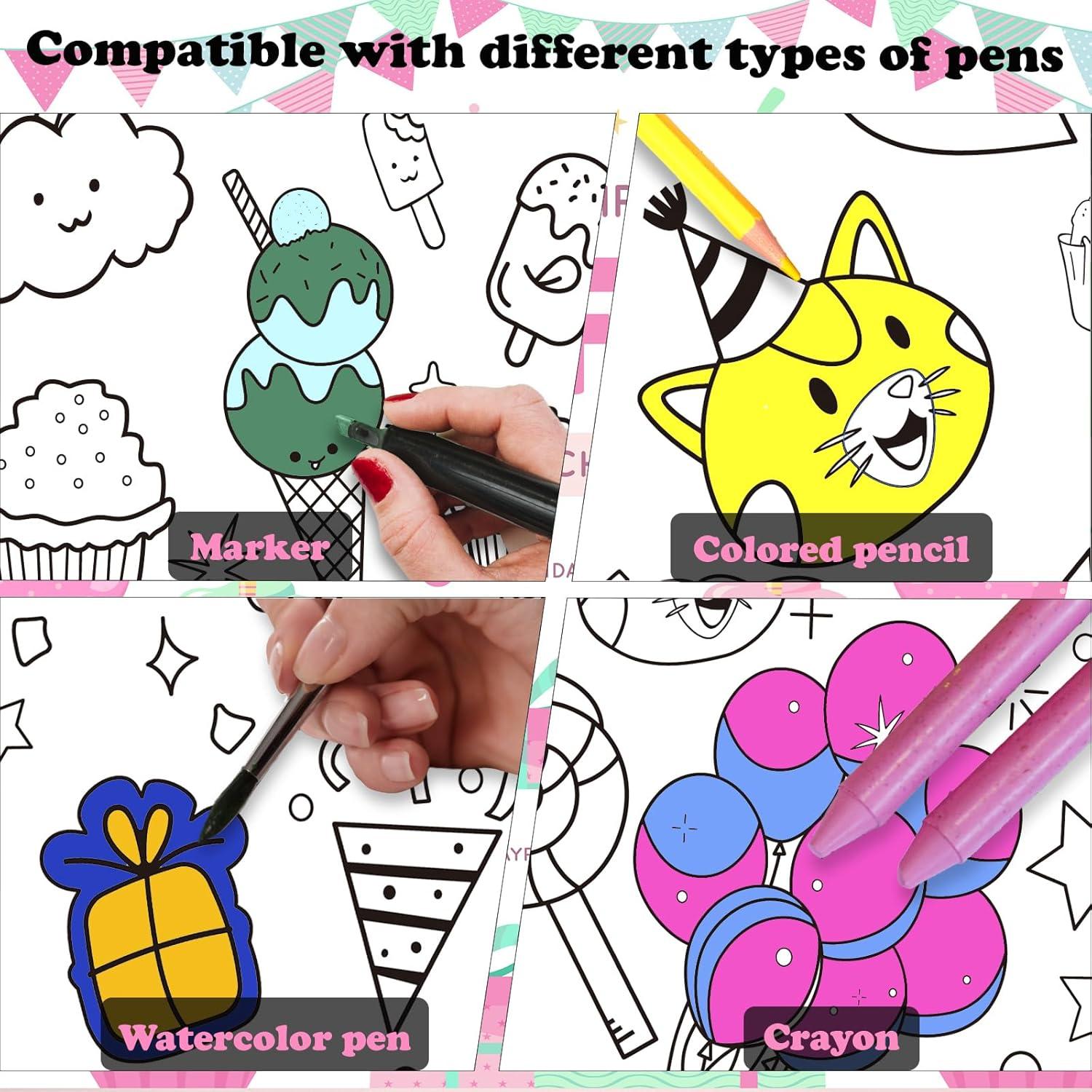 Póster Gigante para Colorear Raissily 86x183 cm Cumpleaños