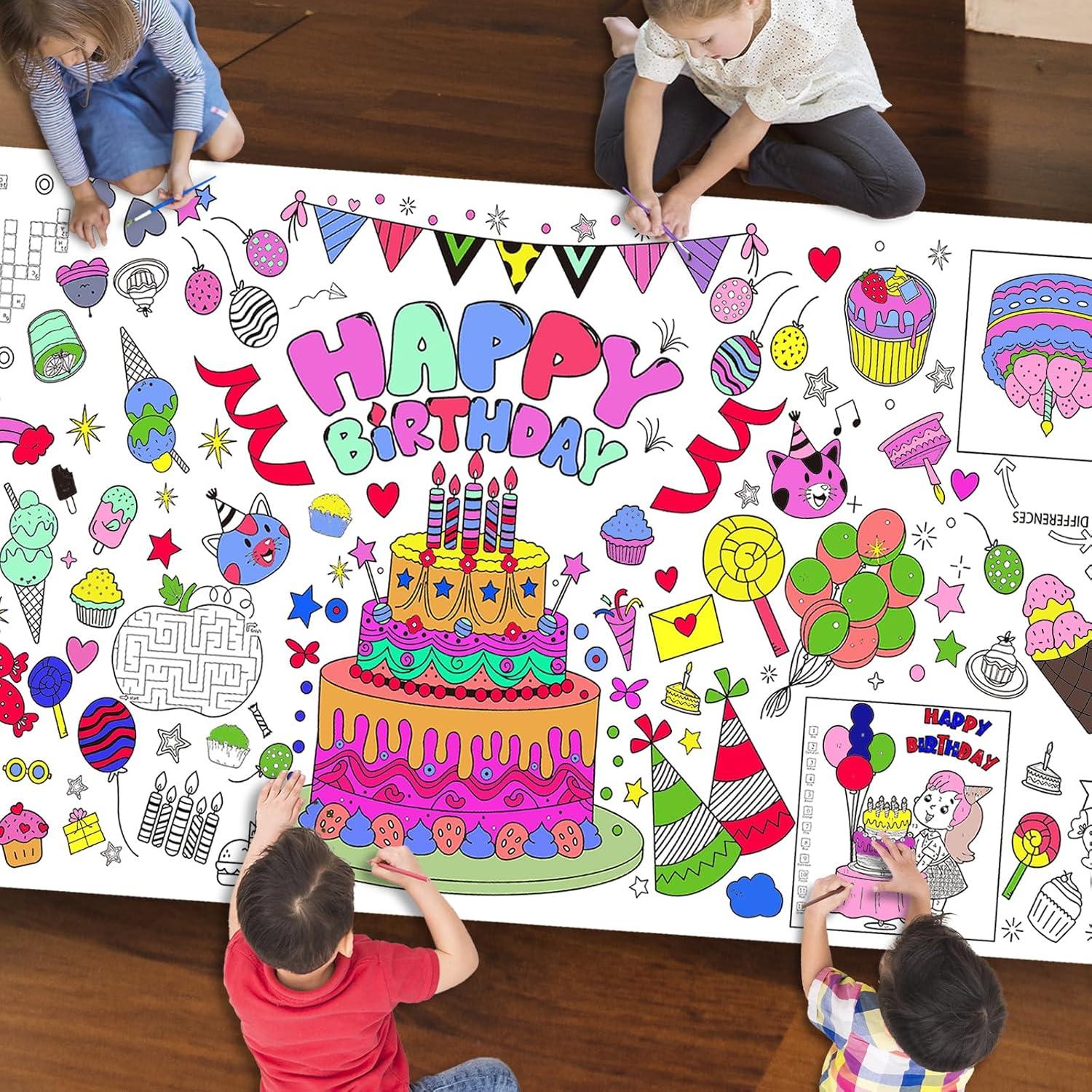 Póster Gigante para Colorear Raissily 86x183 cm Cumpleaños