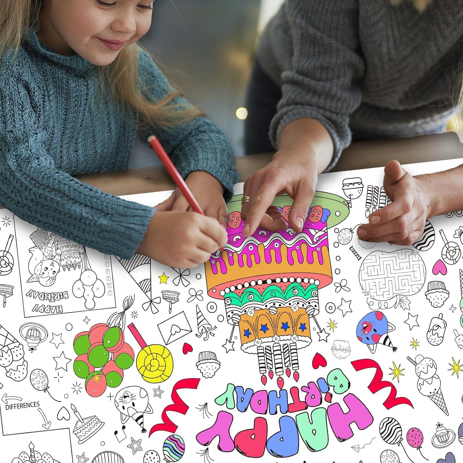 Póster Gigante para Colorear Raissily 86x183 cm Cumpleaños