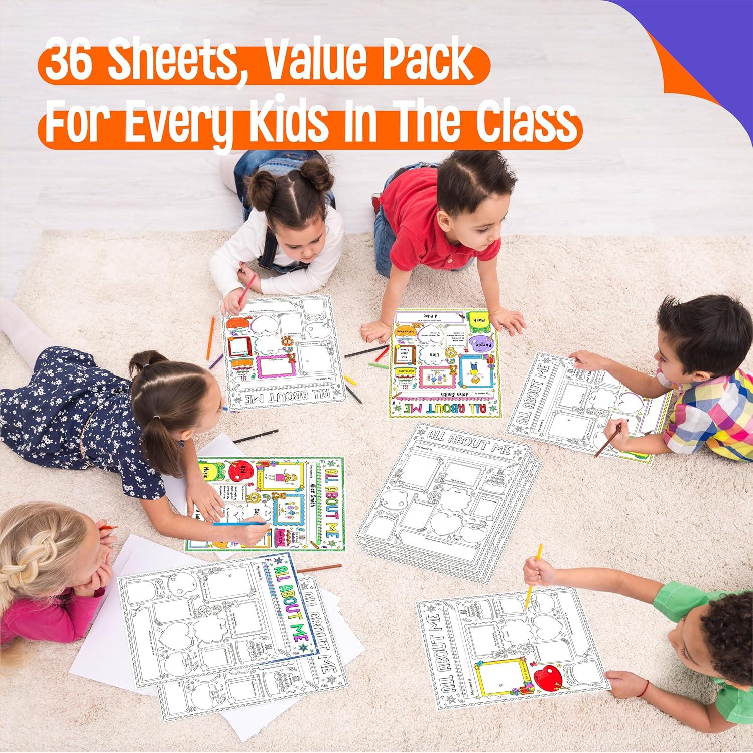 36 Pósters de Auto-Introducción SpriteGru 35.5x29cm para Colorear