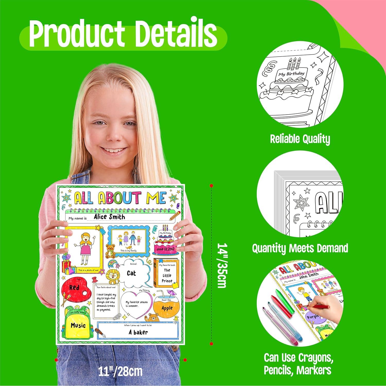 36 Pósters de Auto-Introducción SpriteGru 35.5x29cm para Colorear