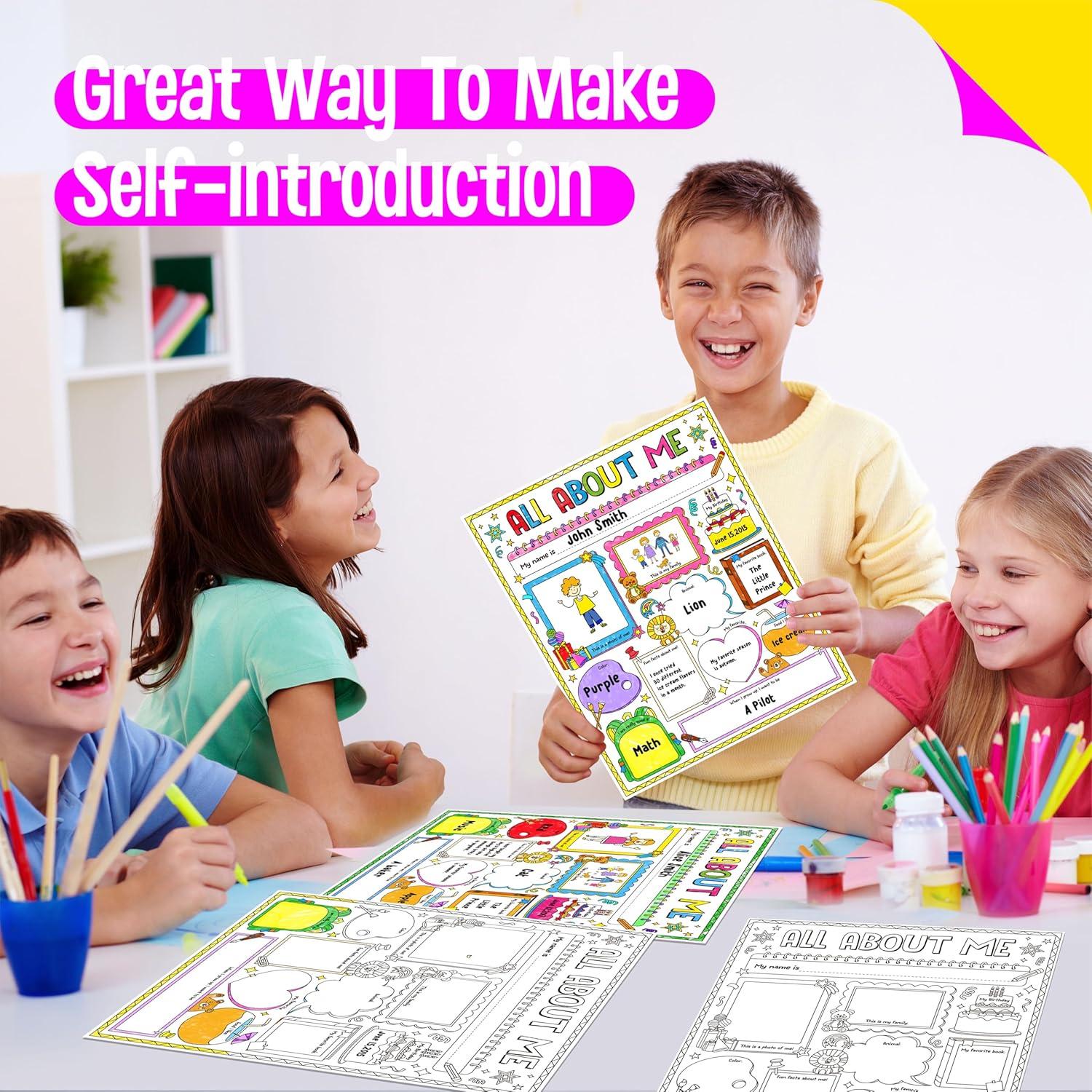 36 Pósters de Auto-Introducción SpriteGru 35.5x29cm para Colorear