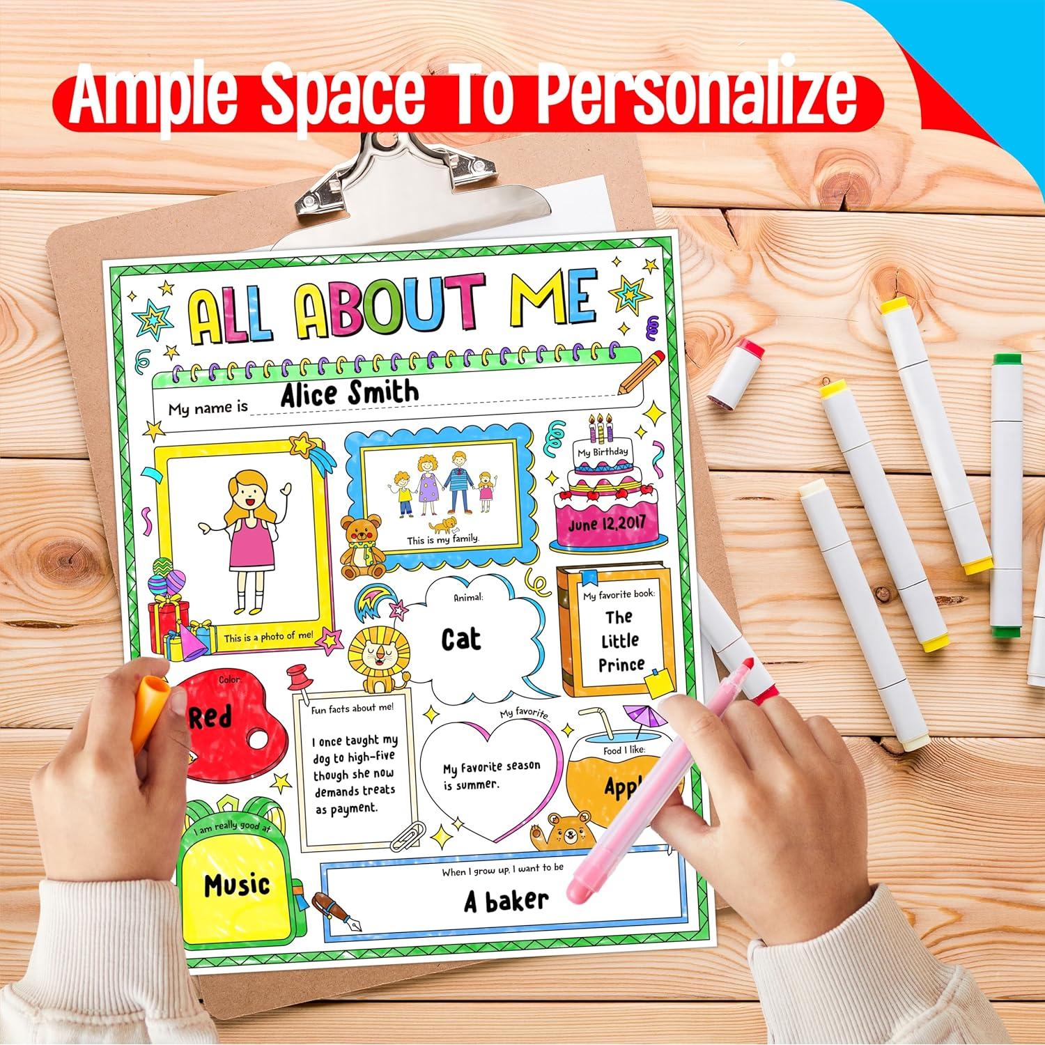 36 Pósters de Auto-Introducción SpriteGru 35.5x29cm para Colorear