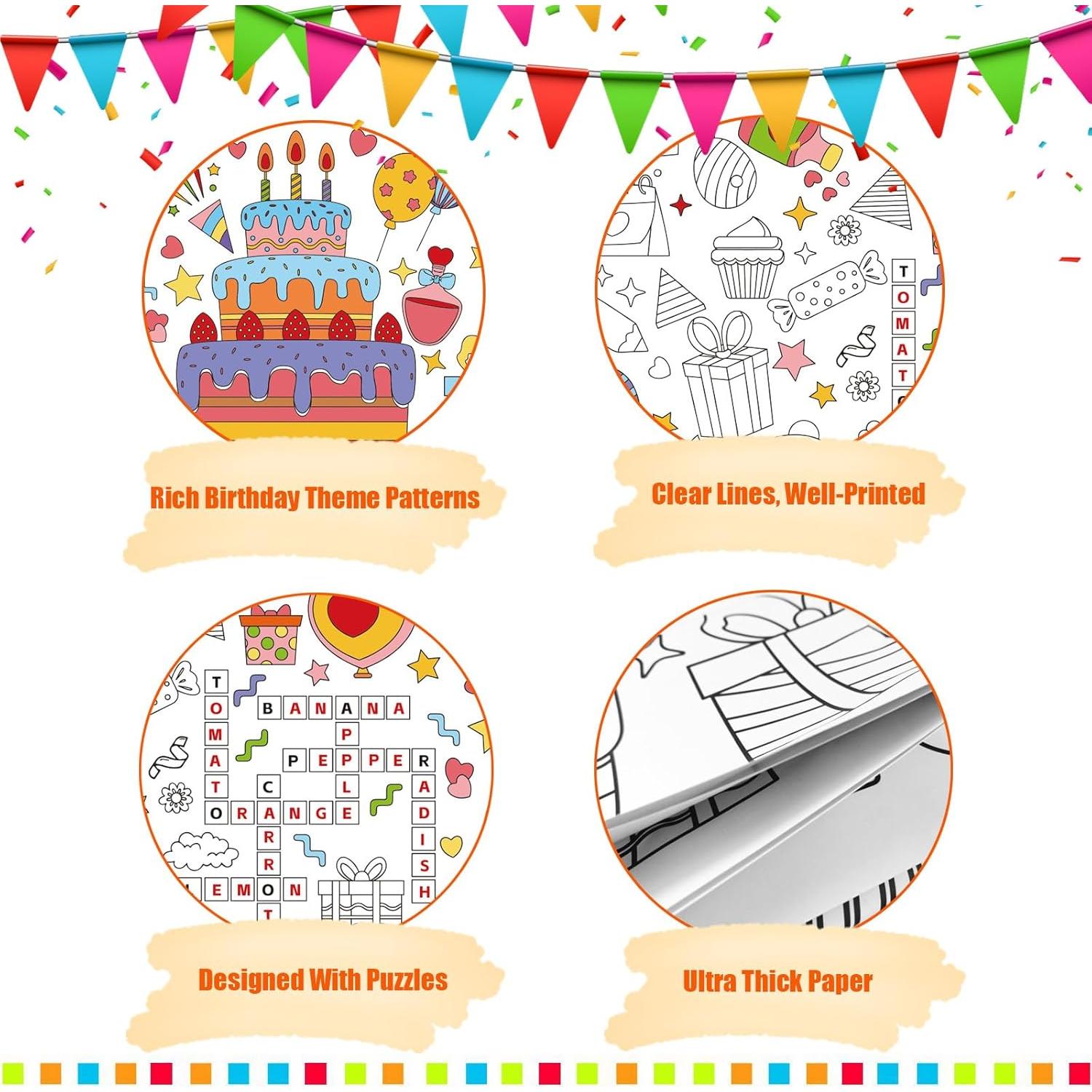 Mantel para Colorear Gigante VARACL Feliz Cumpleaños 180x76 cm