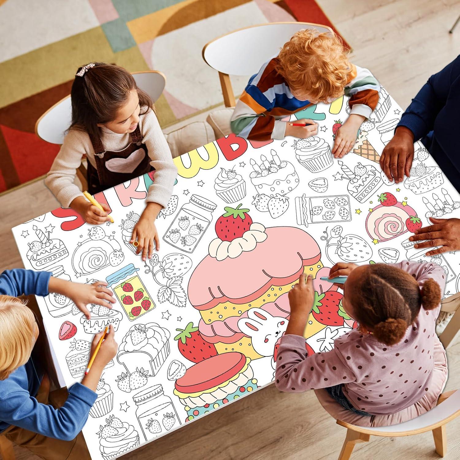 Póster Gigante para Colorear Fresa 80x110 cm Afniimyapt