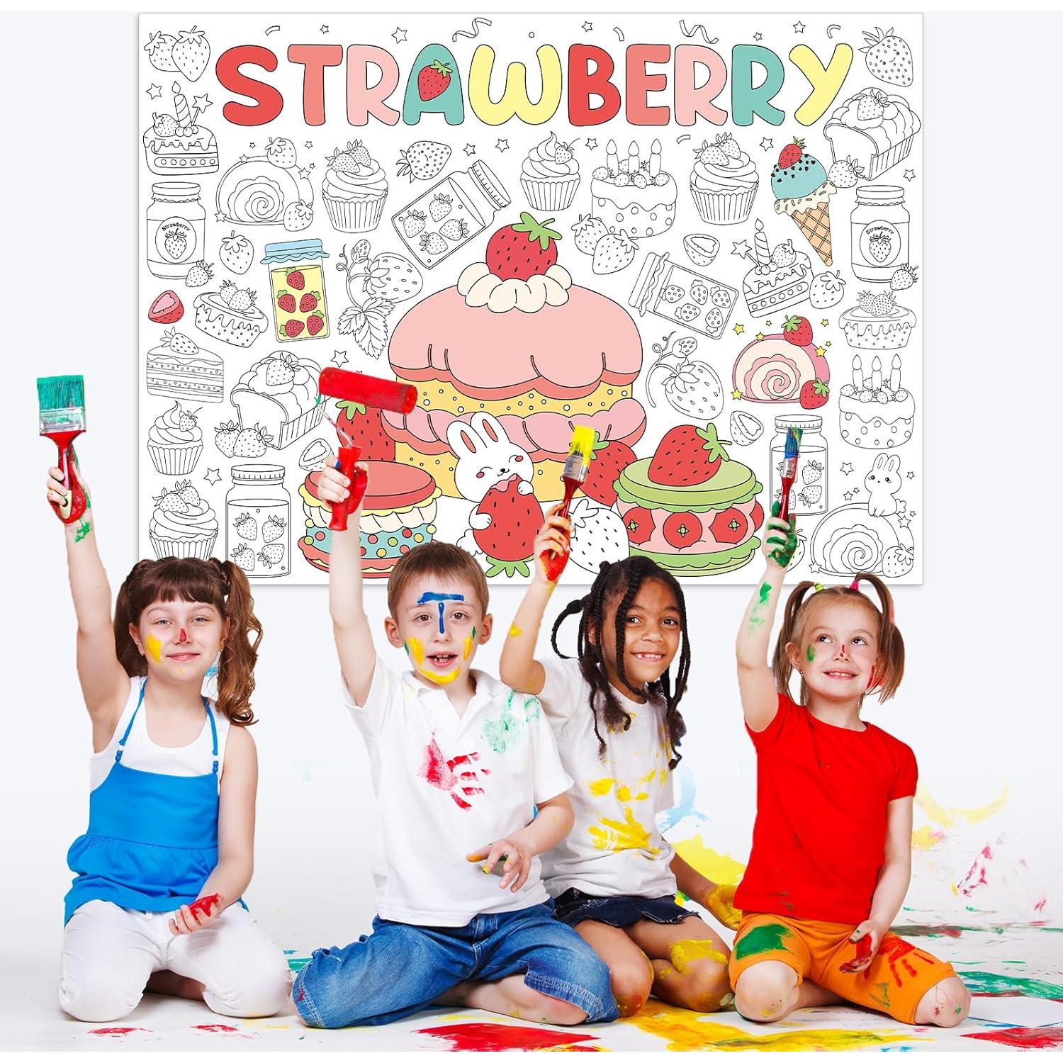 Póster Gigante para Colorear Fresa 80x110 cm Afniimyapt