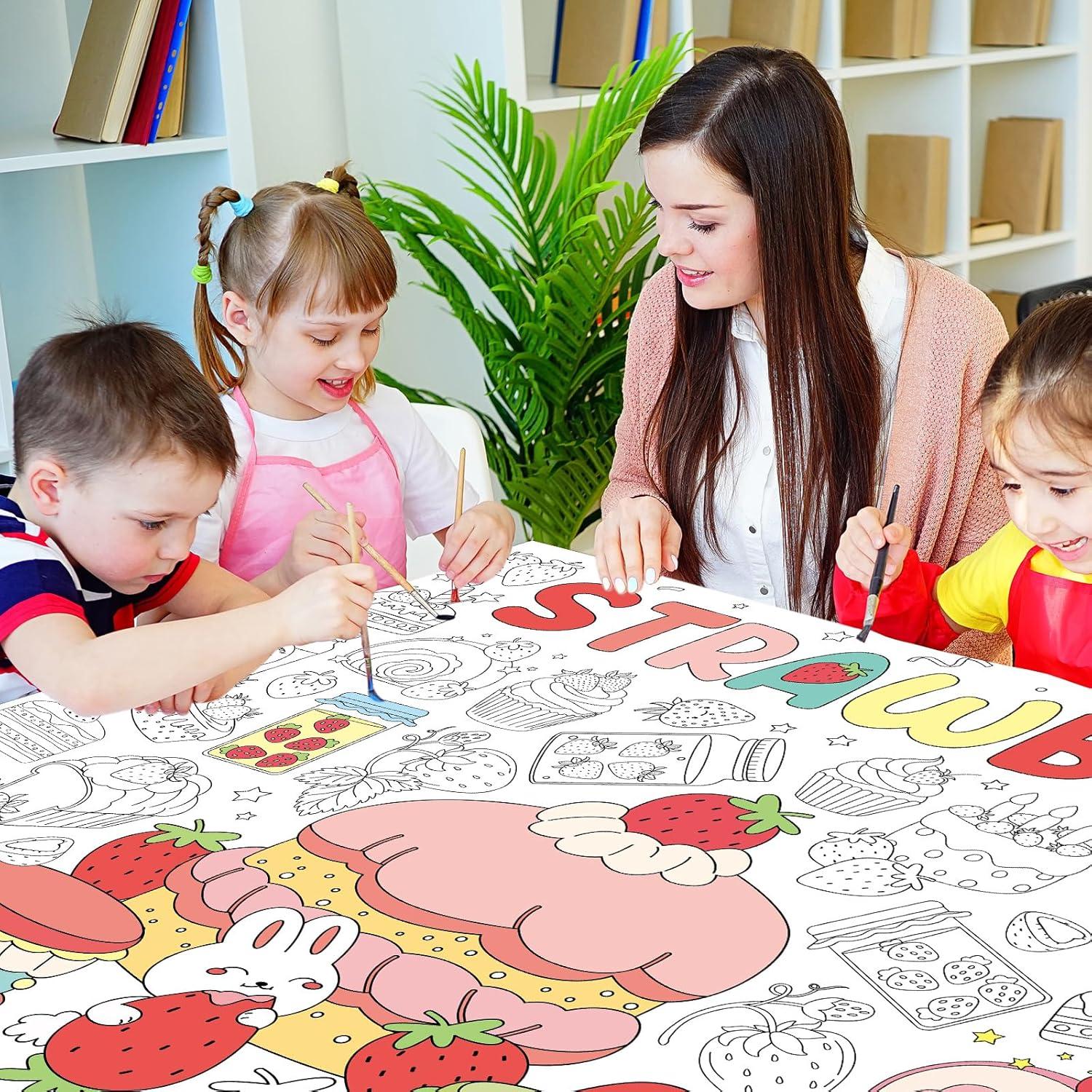 Póster Gigante para Colorear Fresa 80x110 cm Afniimyapt