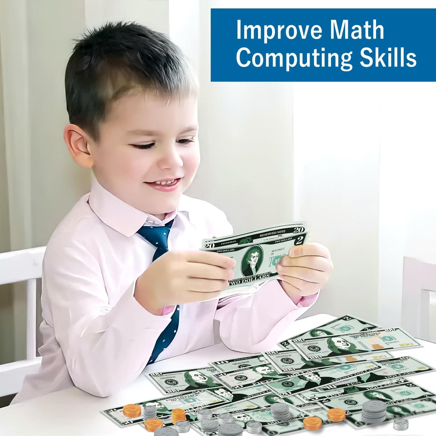 Juego de Dinero de Juguete MAGLOGY 195 Piezas Educativo