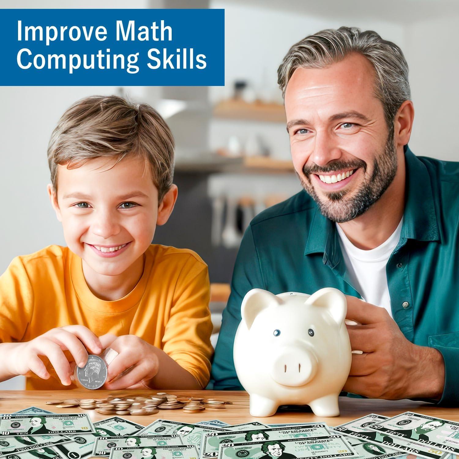 Juego de Dinero de Juguete MAGLOGY 195 Piezas Educativo