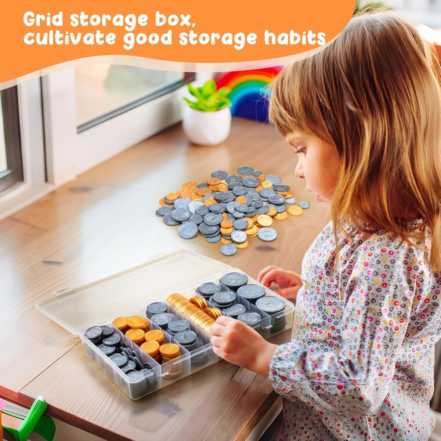 Juego de Monedas Falsas TH - 300 PCS para Niños, Educativo