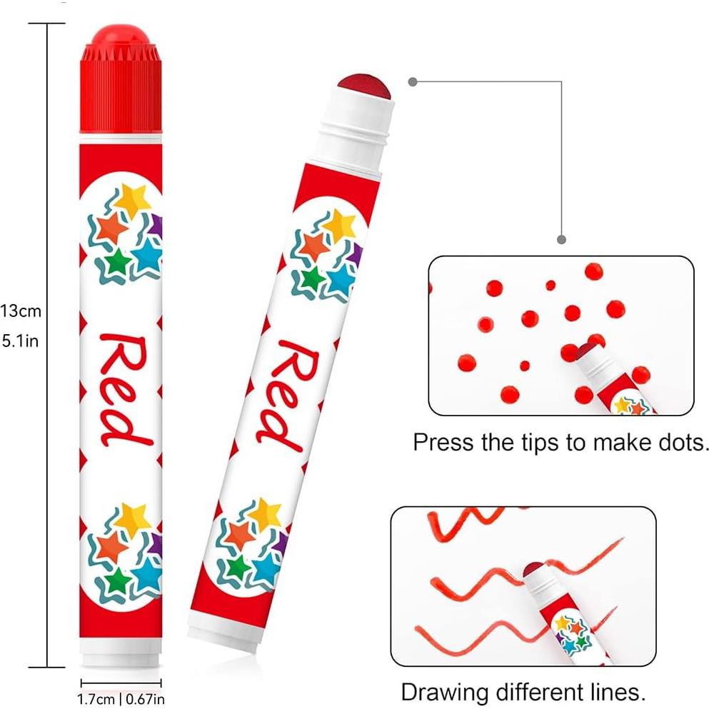 Marcadores de Puntos Blimark - No Tóxicos, Lavables, 6 Colores
