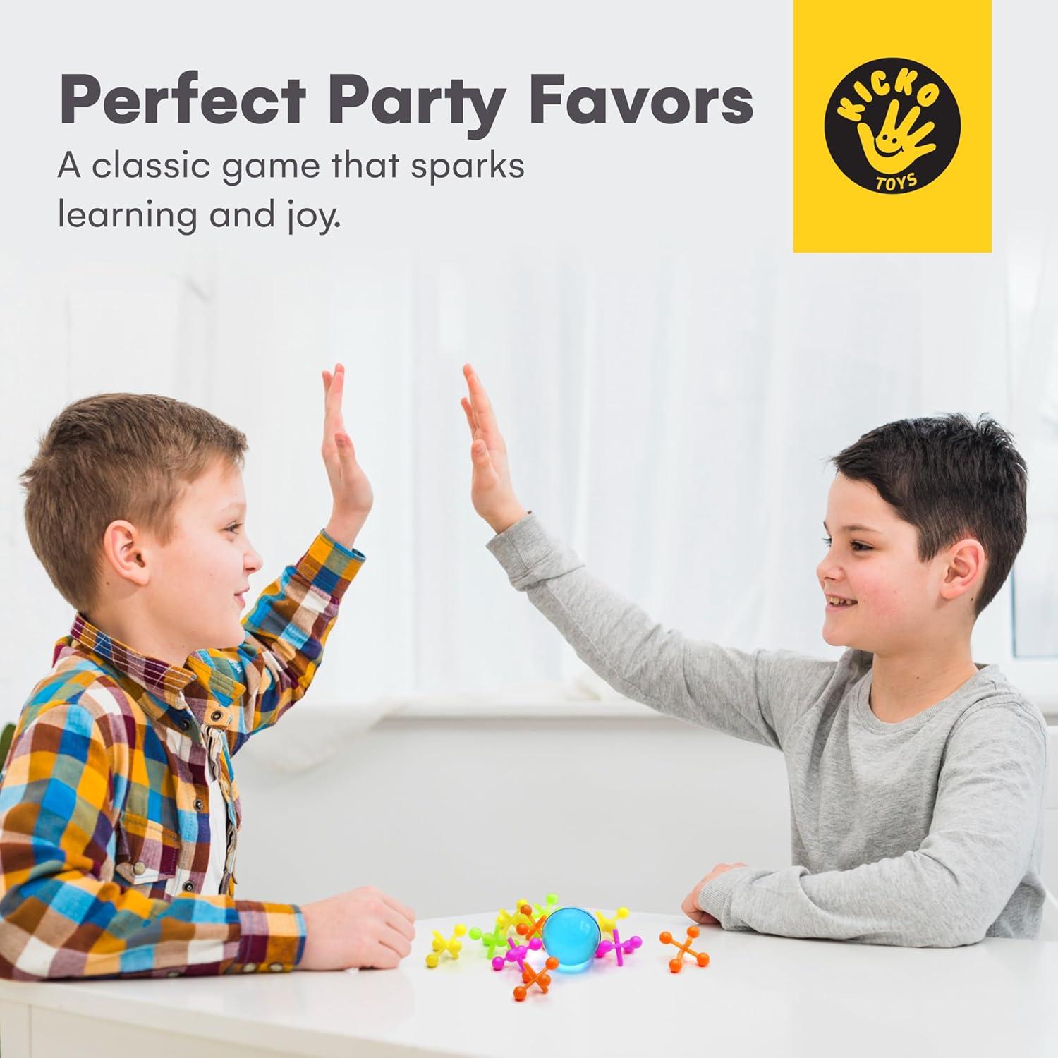 Juego de Jacks de Plástico Kicko - 16 Piezas - Colores Neón