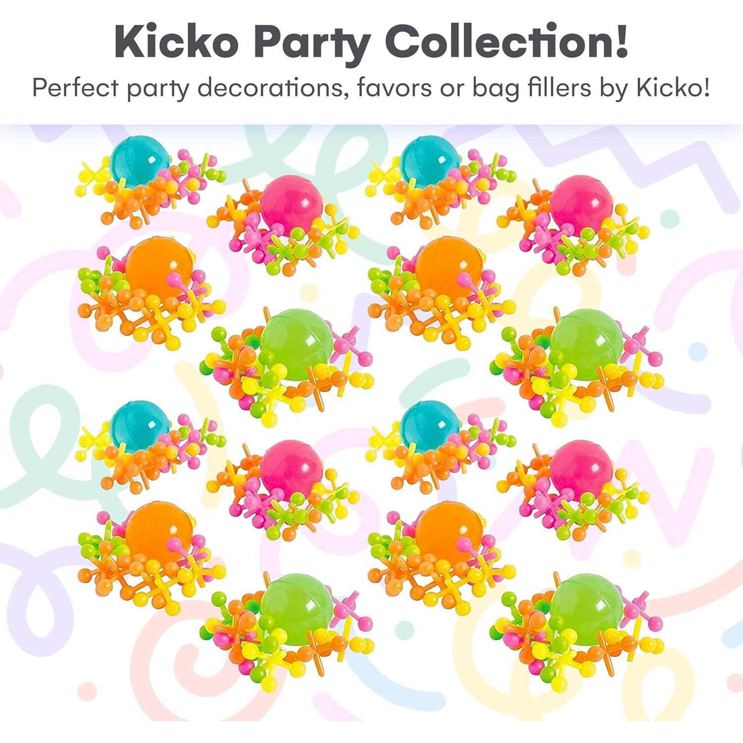 Juego de Jacks de Plástico Kicko - 16 Piezas - Colores Neón