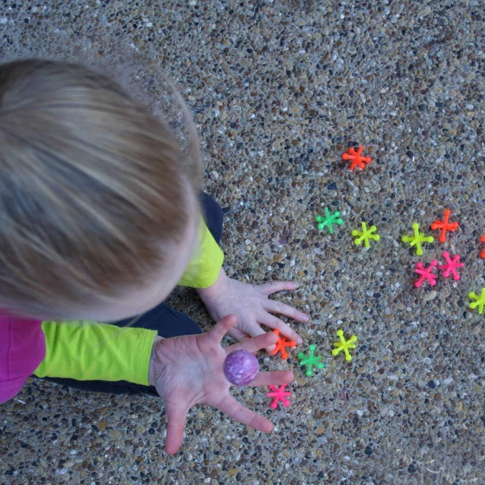 Juego de Jacks de Plástico Kicko - 16 Piezas - Colores Neón