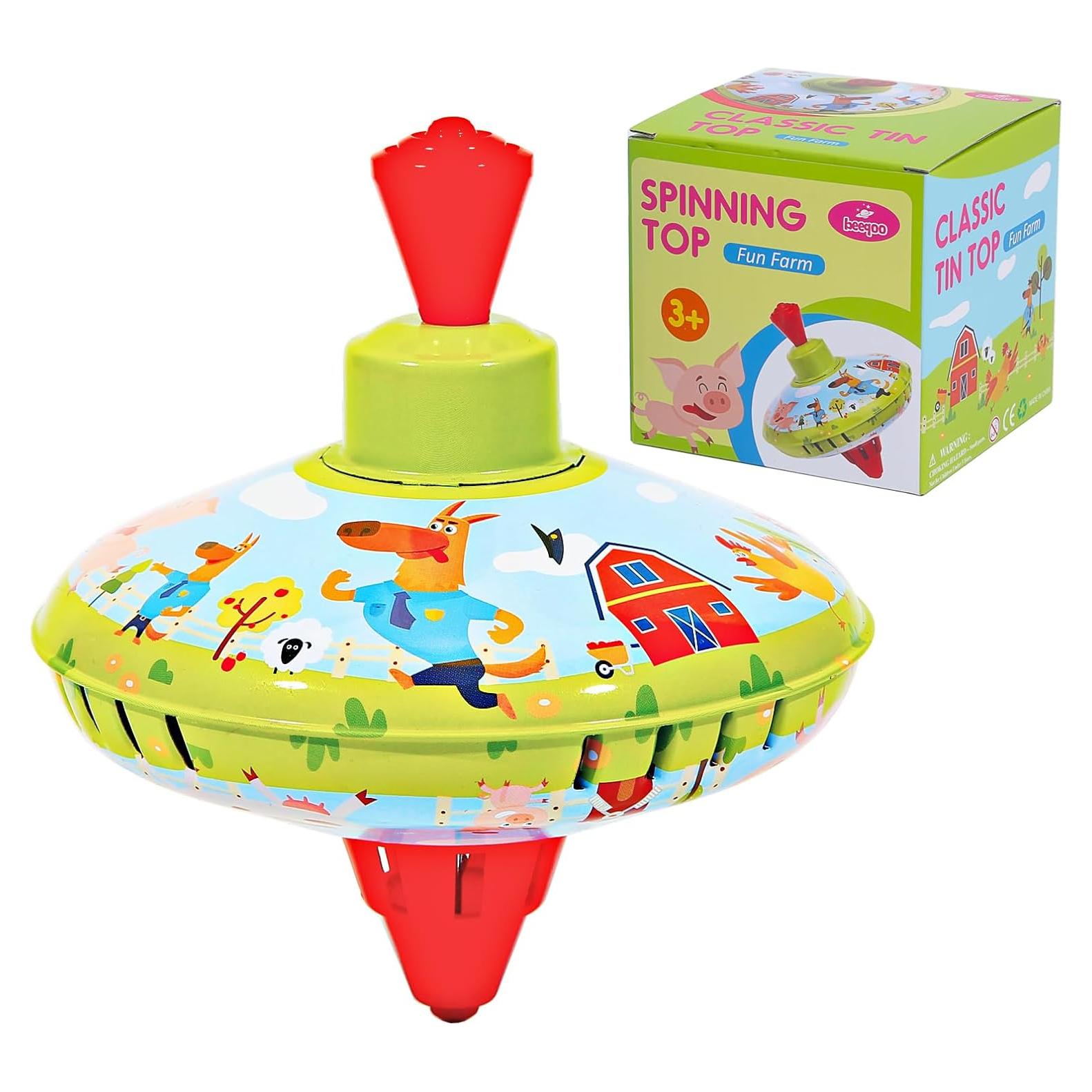 Trompo de Lata Beeqoo para Niños - Juguete Clásico 13.97 cm