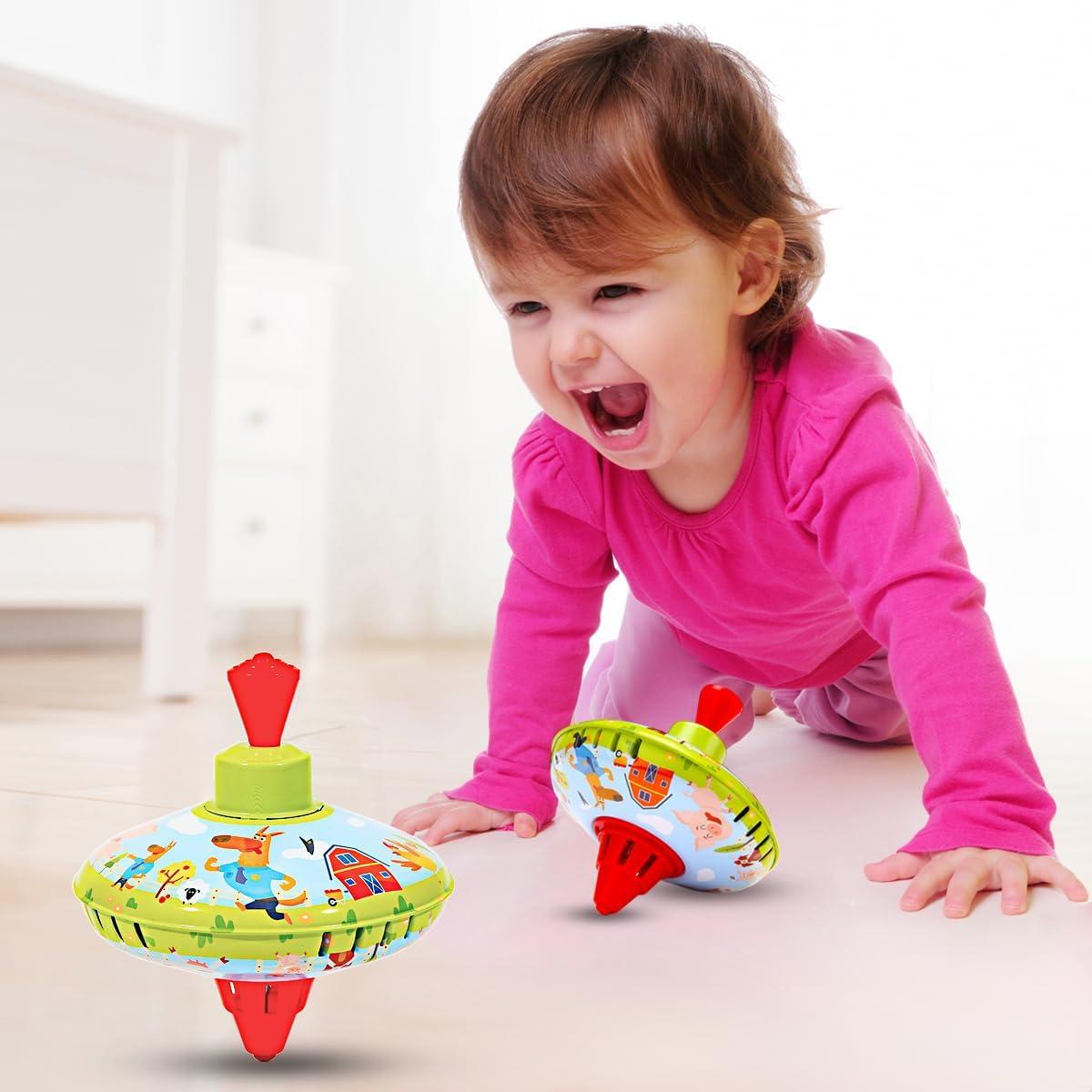 Trompo de Lata Beeqoo para Niños - Juguete Clásico 13.97 cm