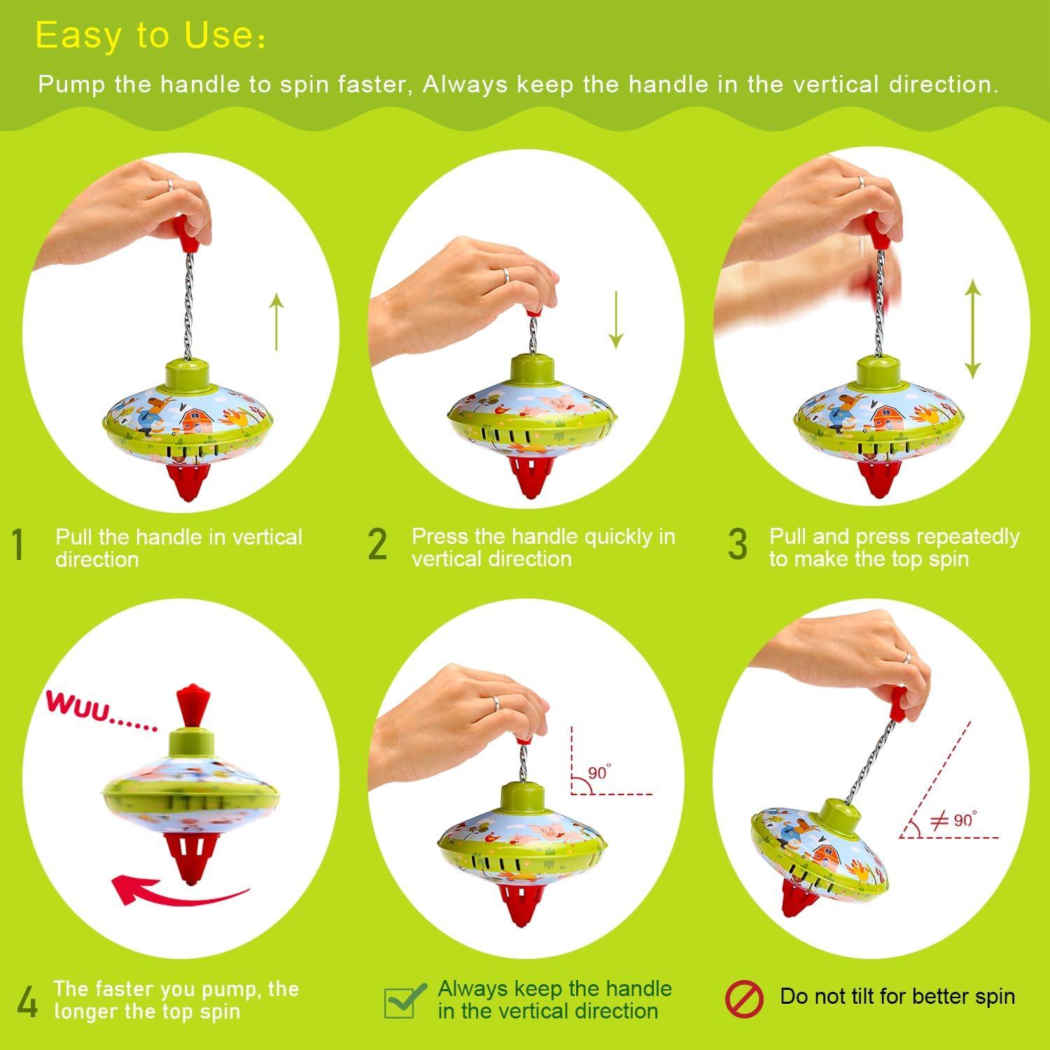 Trompo de Lata Beeqoo para Niños - Juguete Clásico 13.97 cm