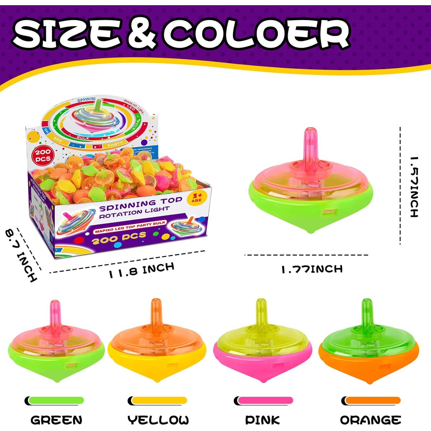 Set de 200 Trompos LED Iluminados MAPIXO para Niños