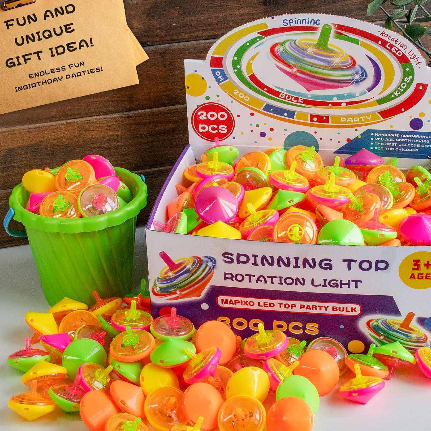 Set de 200 Trompos LED Iluminados MAPIXO para Niños