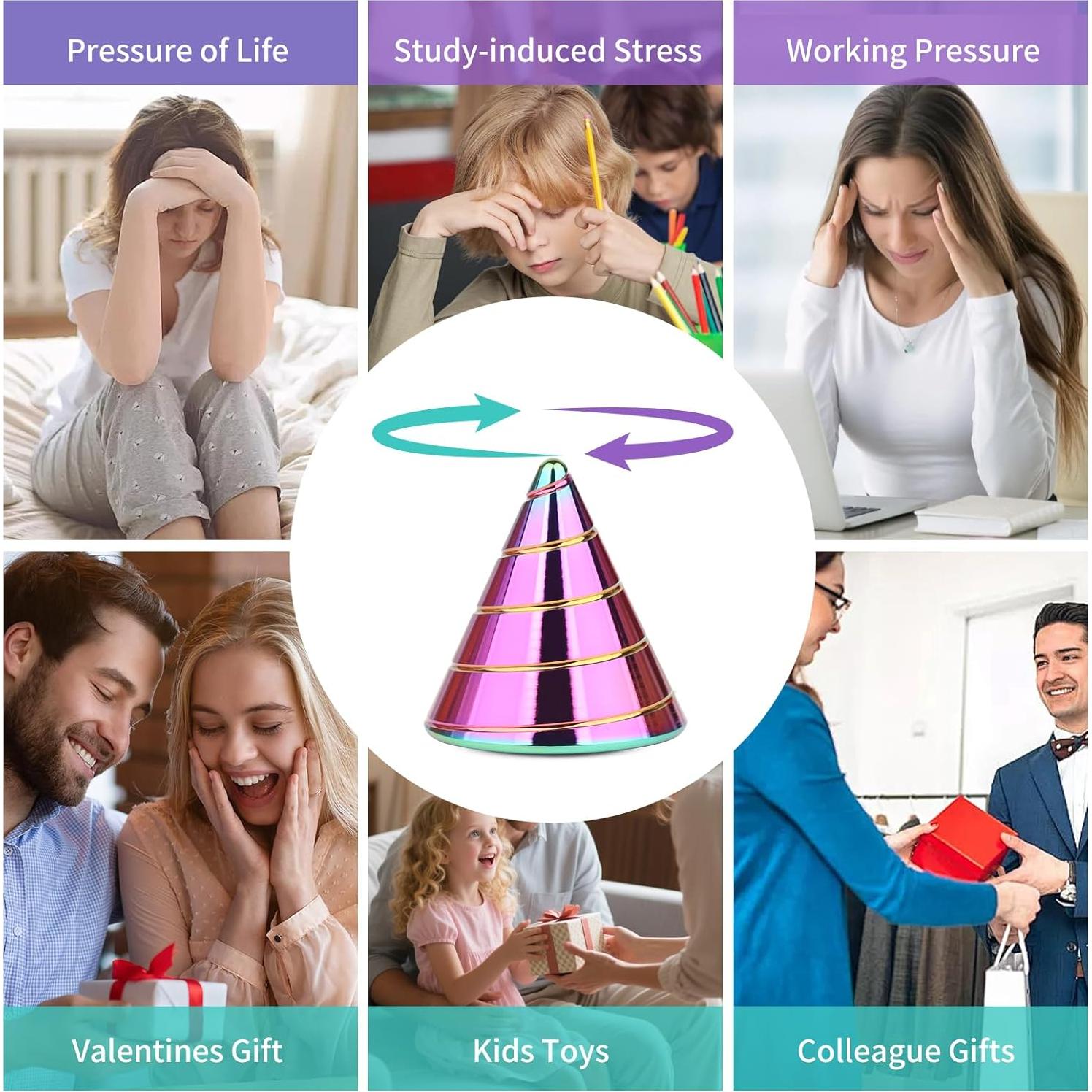 Trompo Cinético de Escritorio Aanrasey - Alivio Estrés 3.61cm