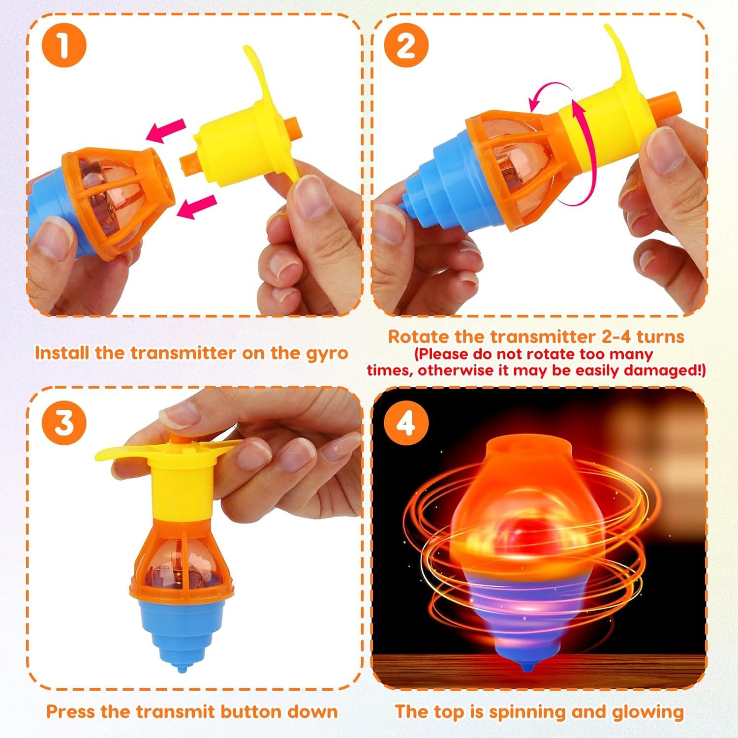 24 Trompos Iluminados Thremhoo para Niños 3-12 Años