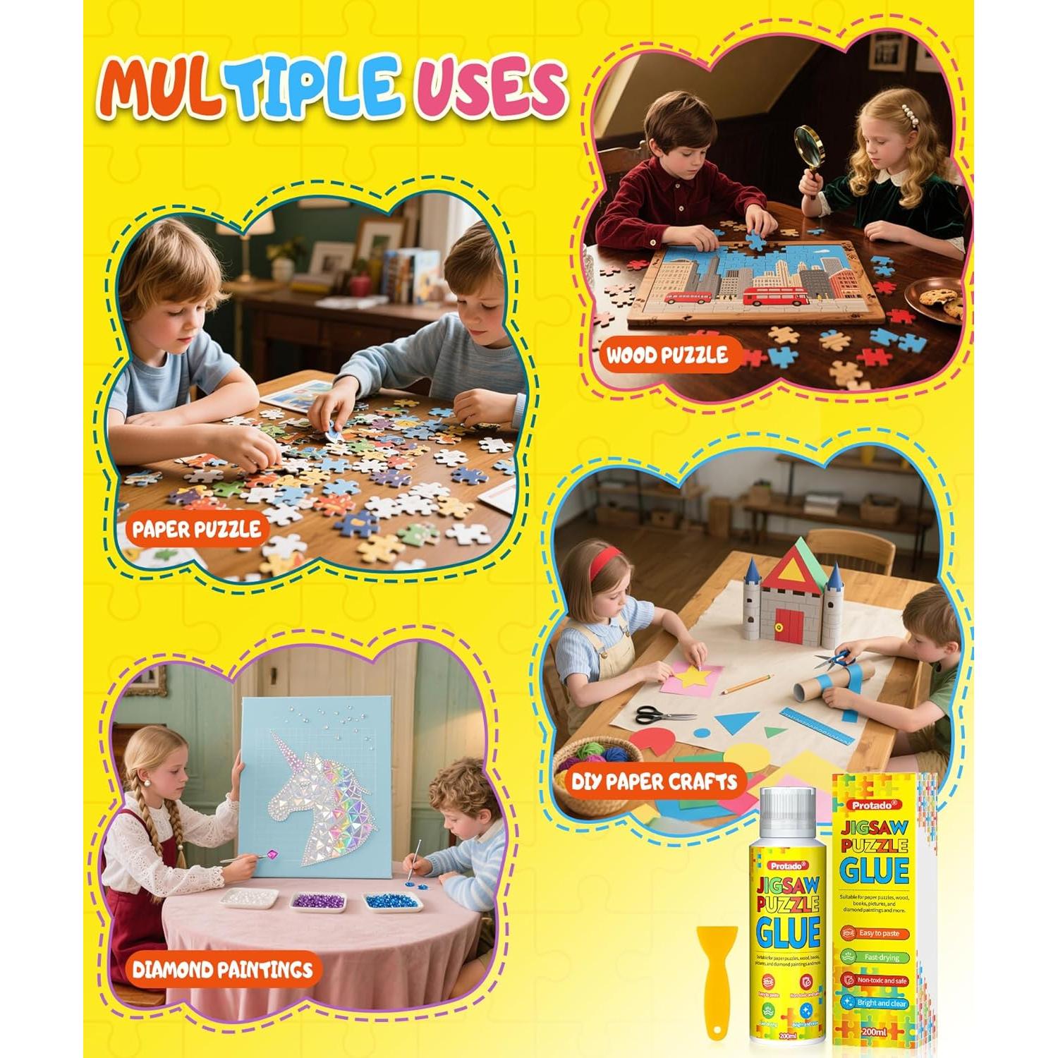 Pegamento para Rompecabezas Protado 200ml No Tóxico Secado Rápido