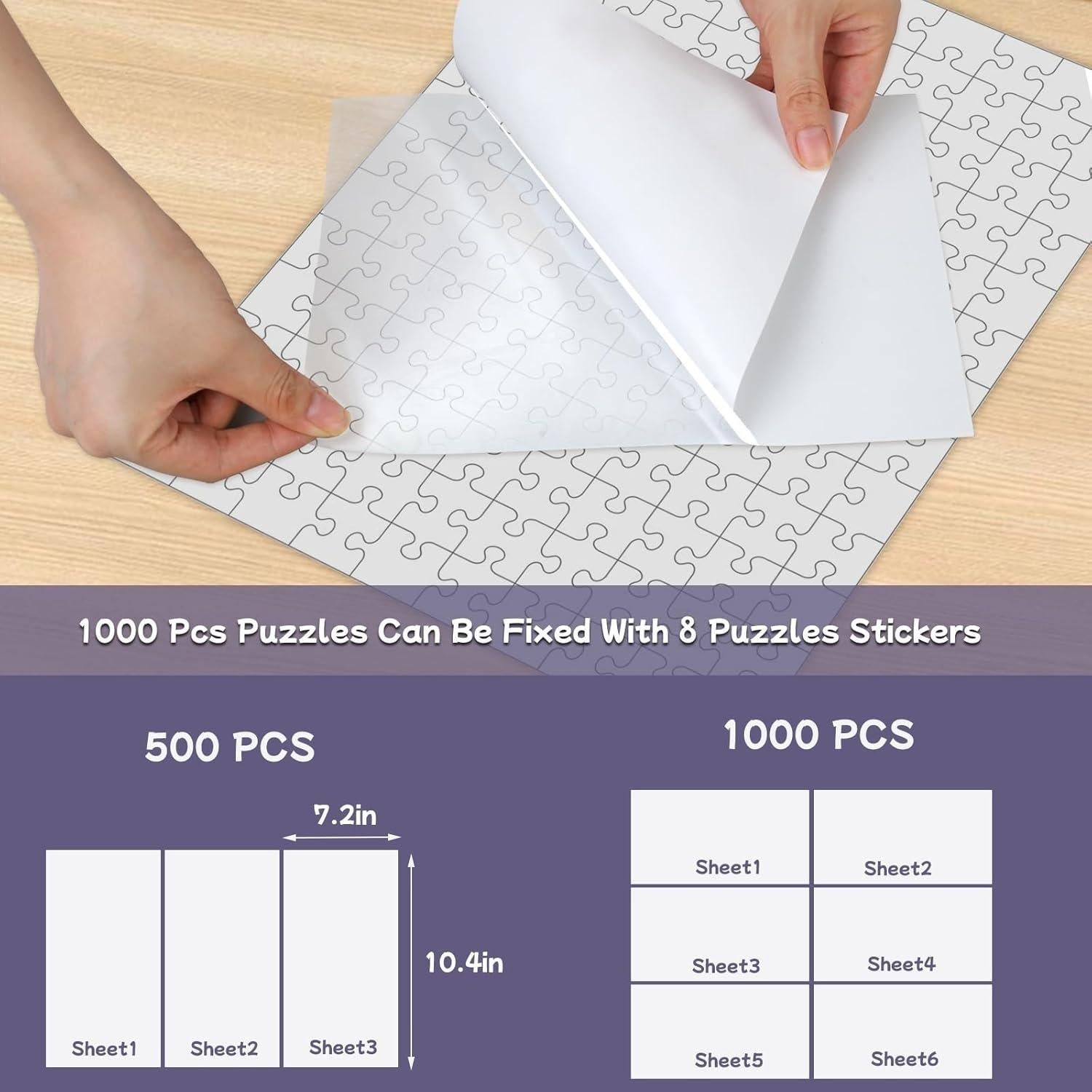 Hojas Adhesivas para Puzzles KIAFUM 8pcs 26.4x17.8cm