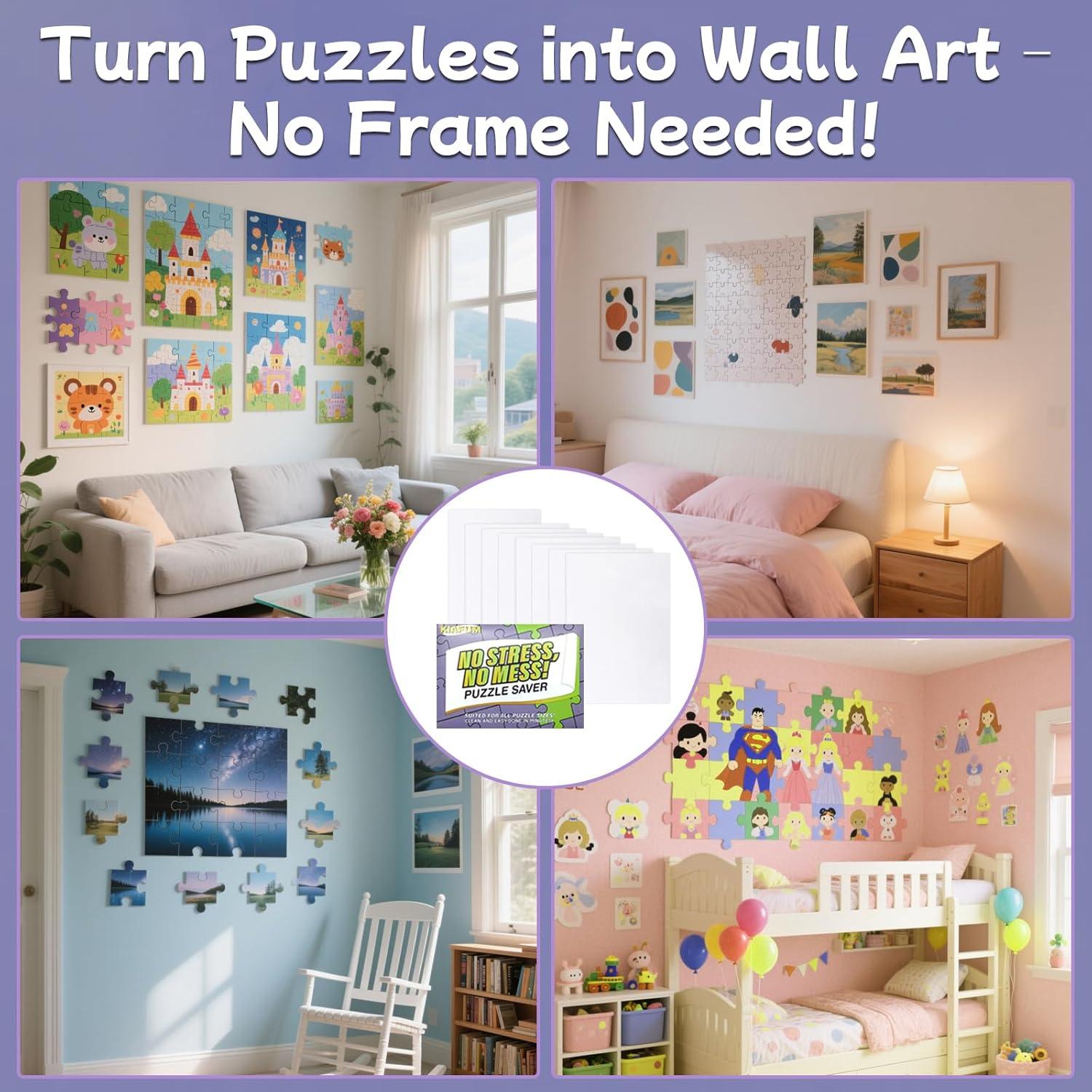 Hojas Adhesivas para Puzzles KIAFUM 8pcs 26.4x17.8cm