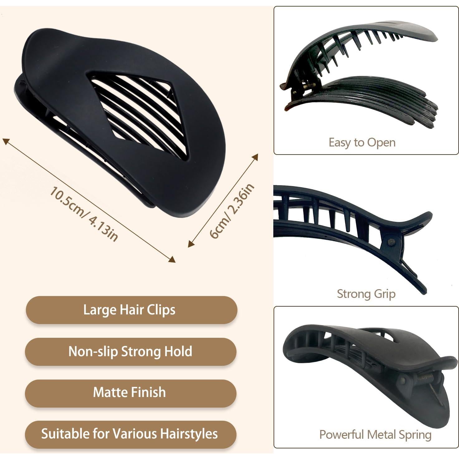 4 Clips de Pelo de Pico de Pato Treayes - Elegantes y Resistentes