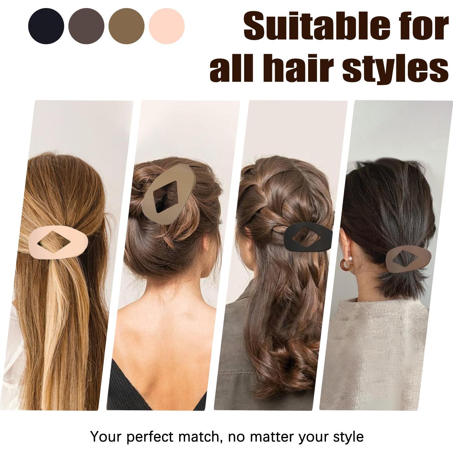 4 Clips de Pelo de Pico de Pato Treayes - Elegantes y Resistentes