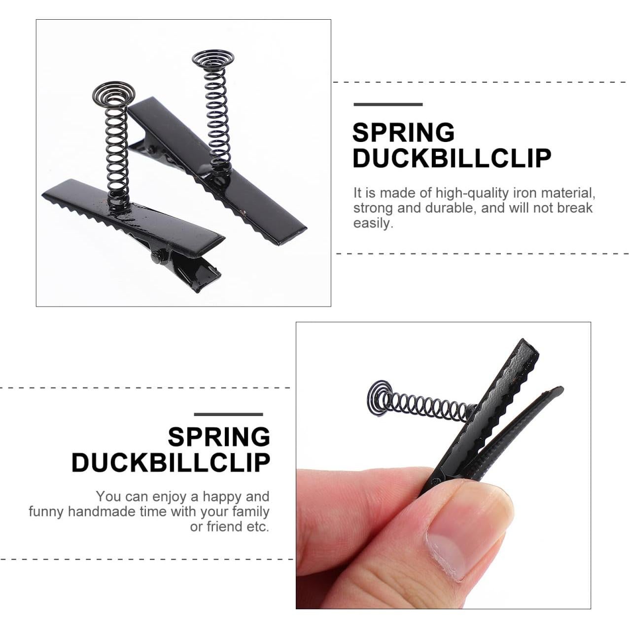 100 Clips de Pelo en Forma de Pato FOMIYES - Metal Negro DIY