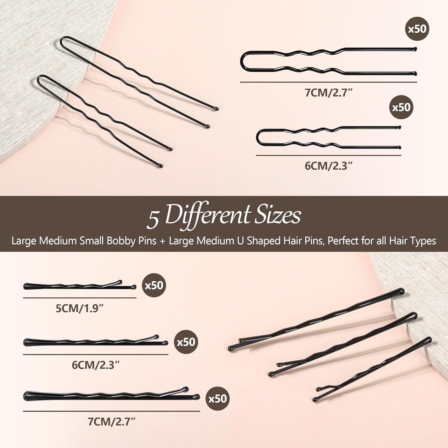 Conjunto de 250 Pinzas para el Cabello GBYMIUY - Variedad 5cm a 7cm