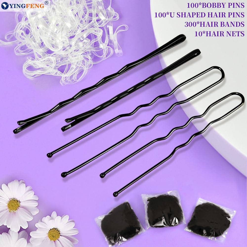 Kit de Pinzas para el Cabello YINGFENG Negras - 510 Piezas