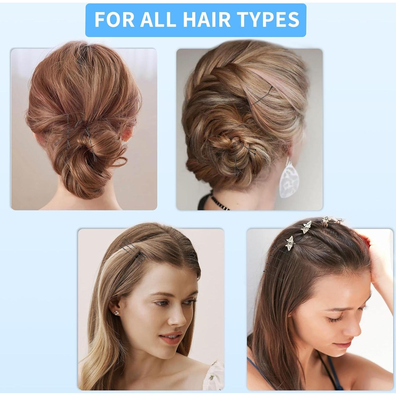 100 Pasadores Negros DTDNZKN 55 mm para Todo Tipo de Cabello