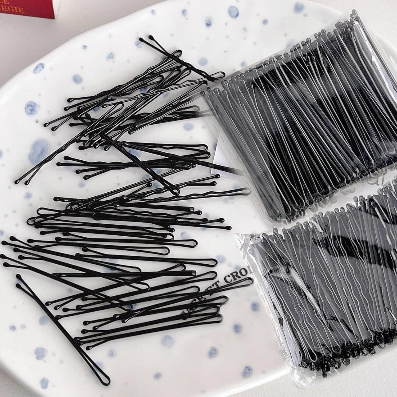 100 Pasadores Negros DTDNZKN 55 mm para Todo Tipo de Cabello