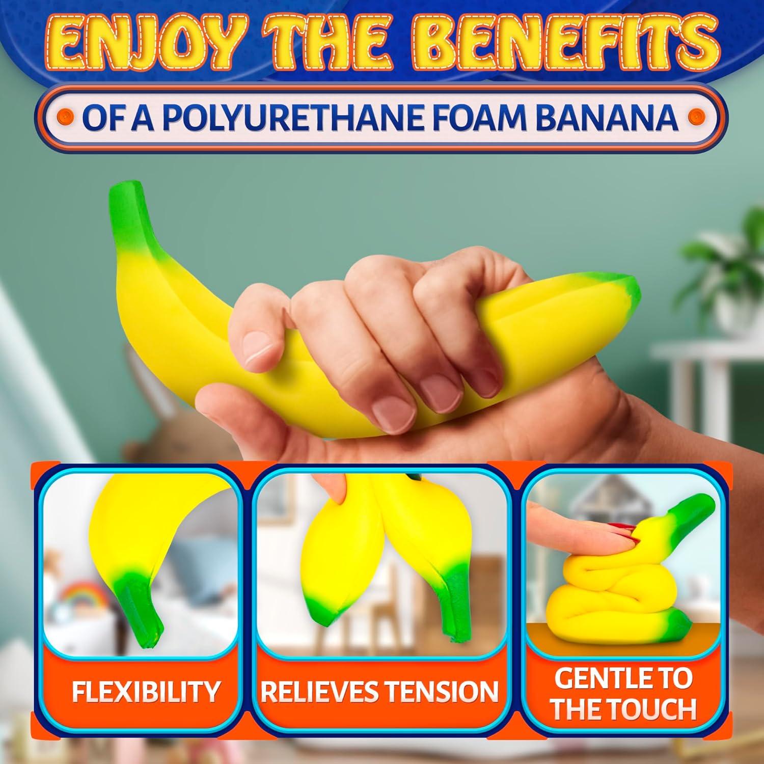 Juguete Squishy Plátano Falso Tesorrio 17x3.6 cm Alivio Estrés