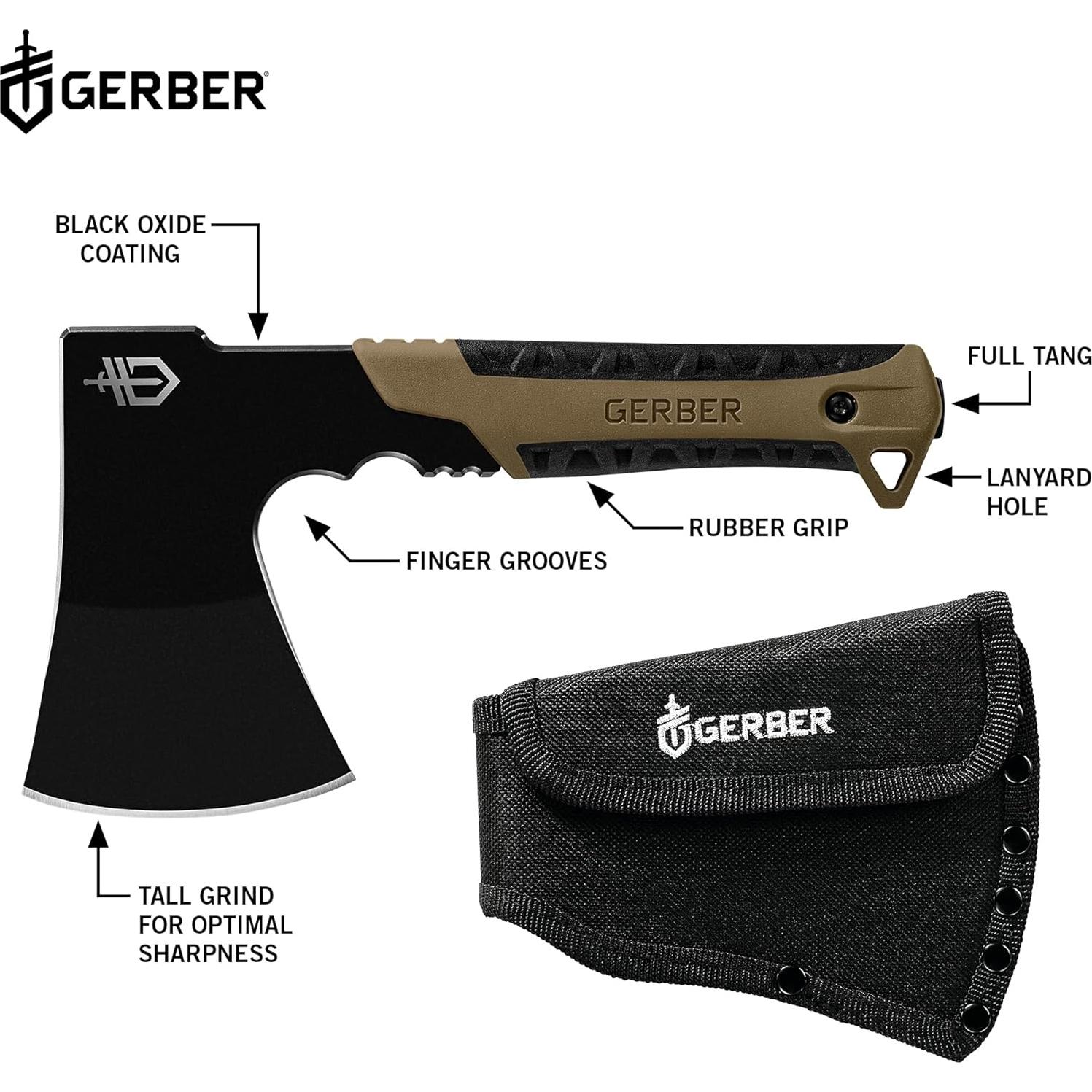 Hacha de Mochila Gerber Gear 8.89 cm con Funda Nylon