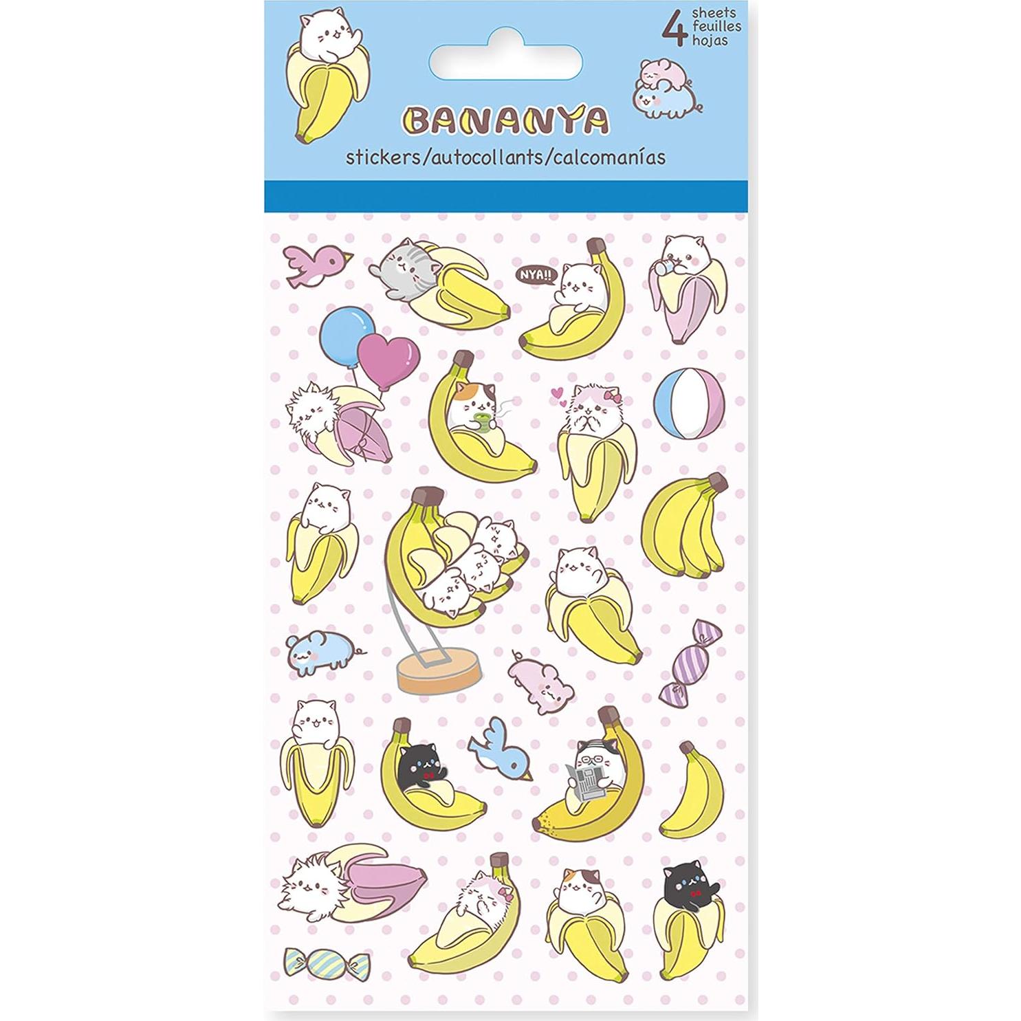 Calcomanías Bananya Trends International - Paquete de 10 Hojas