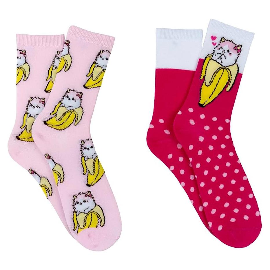 Calcetines de tripulación Bananya - 2 pares para dama 4-10