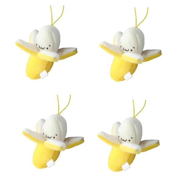 4 Muñecos de Plátano de Peluche Amarillo Jinshining 5 cm